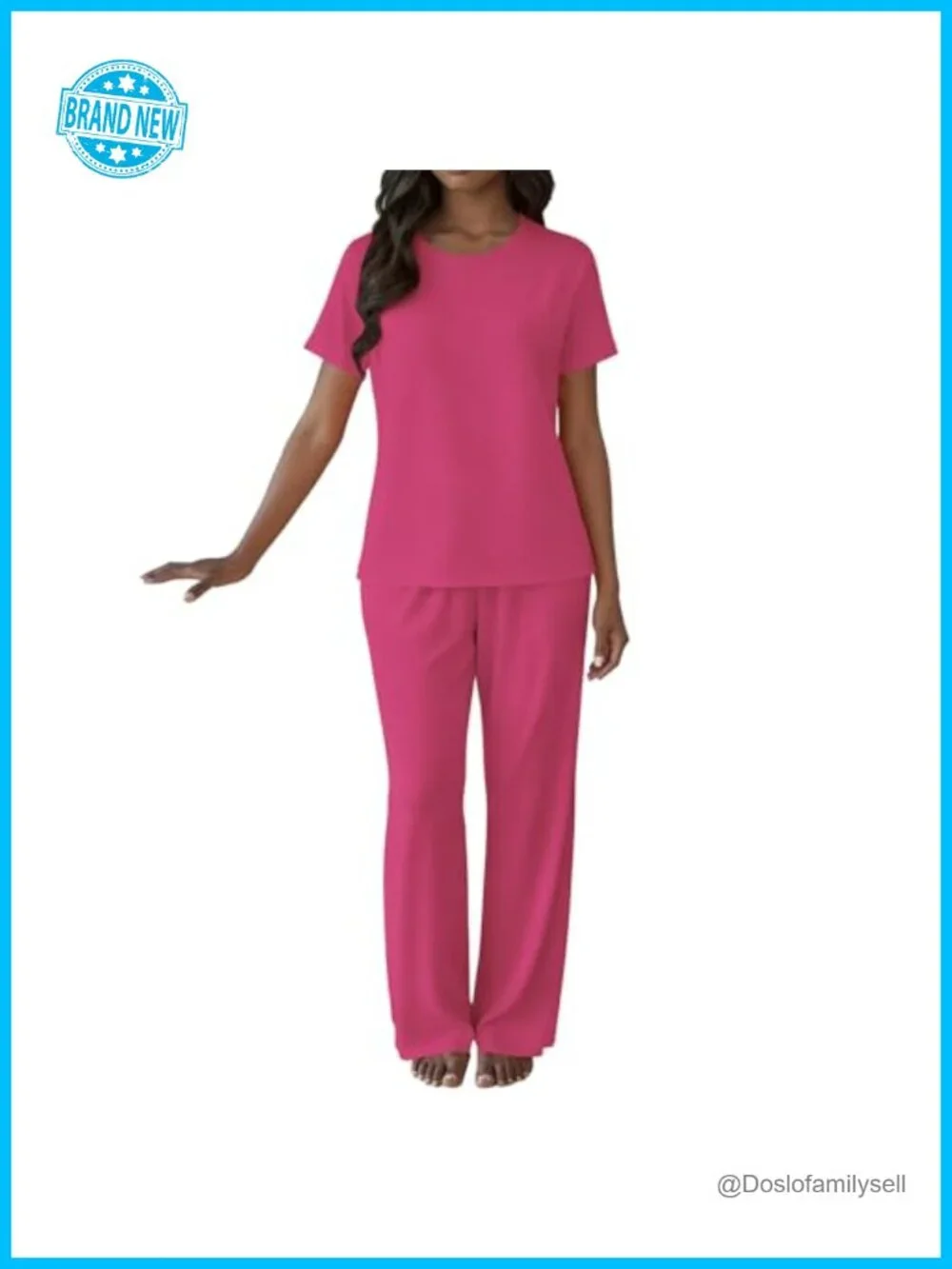 2 Piece Lounge Set: Short Sleeve Top & Wide Leg Pants with Pockets